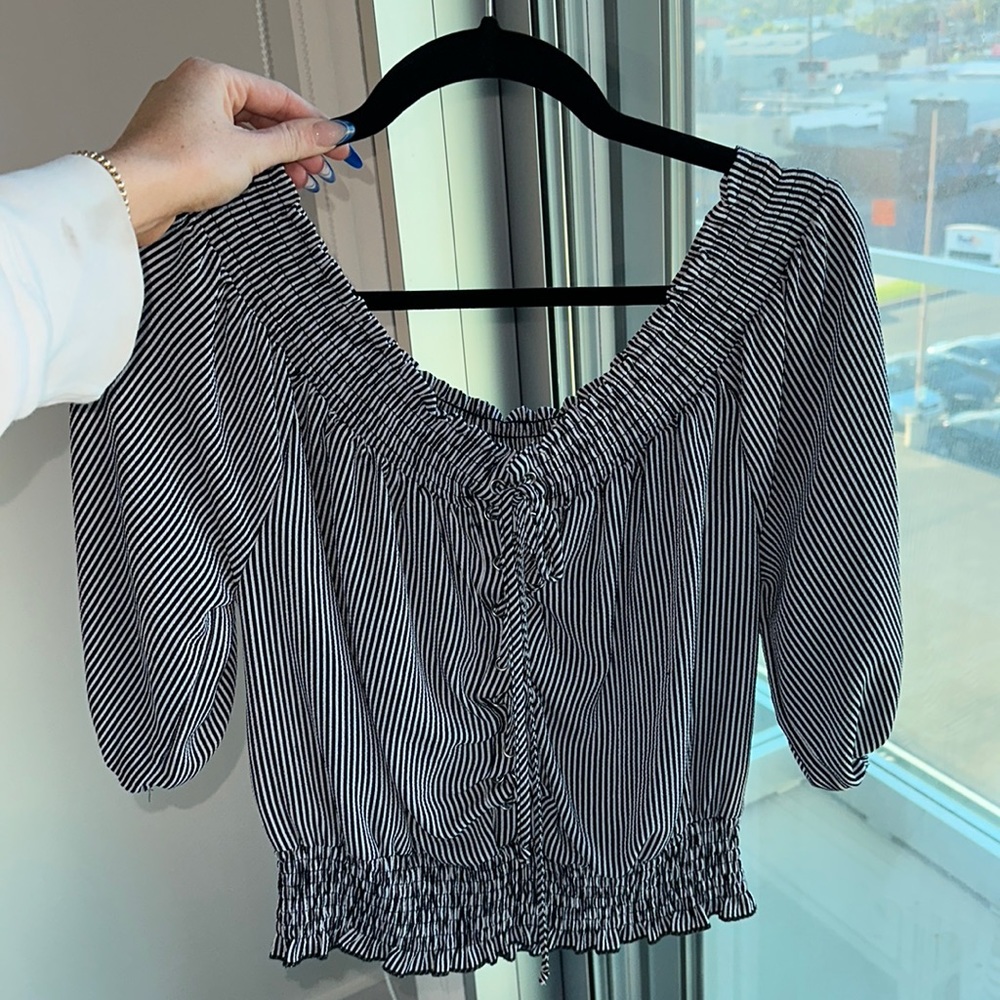 Papermoon Medium Black and White Crop Top